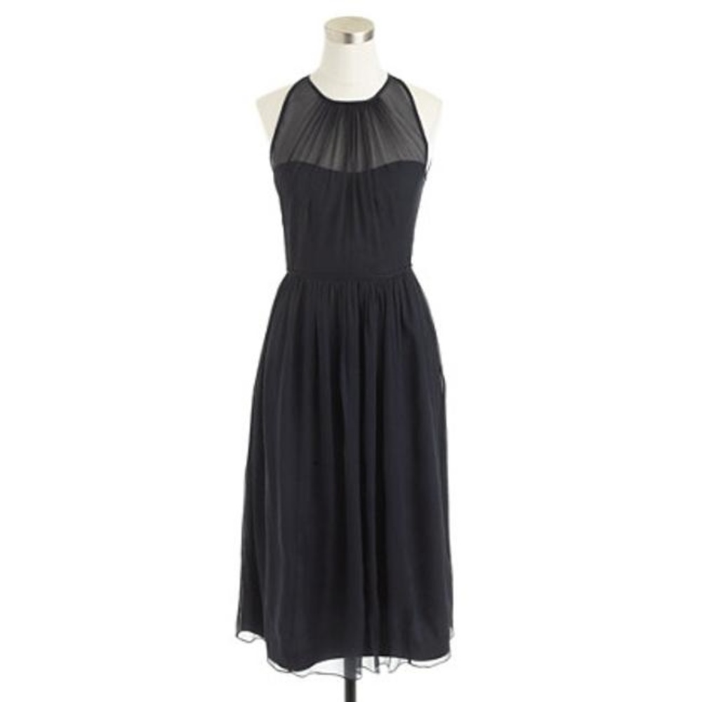 J Crew Black Bridesmaid Dress Sleeveless Silk